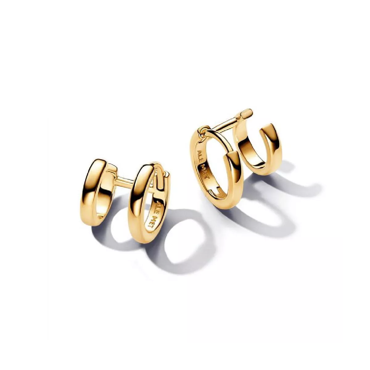 Arracades Pandora plata 14k gold-plated dobles - 263280C00