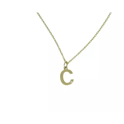 Penjoll or groc lletra C i brillant - BR2277-1C-25