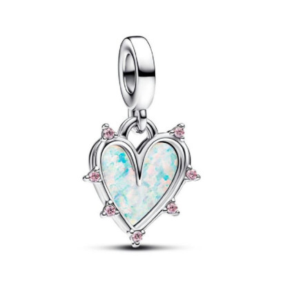 Charm Pandora plata corazon opalo circon  - 793434C01
