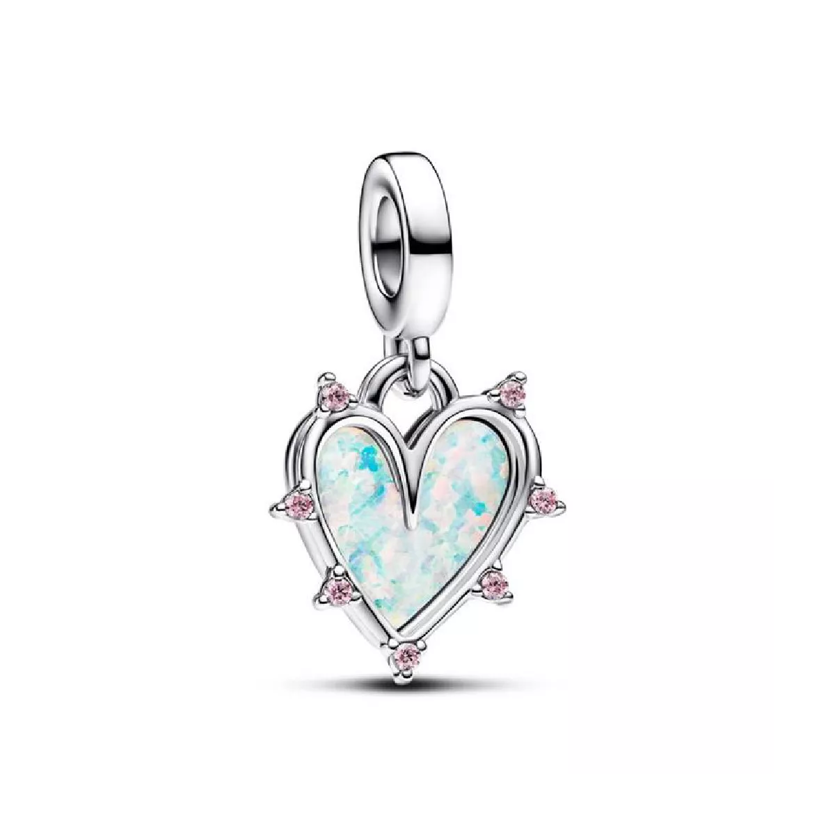 Charm Pandora plata cor opal zircon - 793434C01