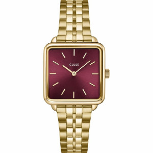 Reloj Cluse La Tetragone esfera cherry diametro de caja 28.5mm ip chapado - CW10312