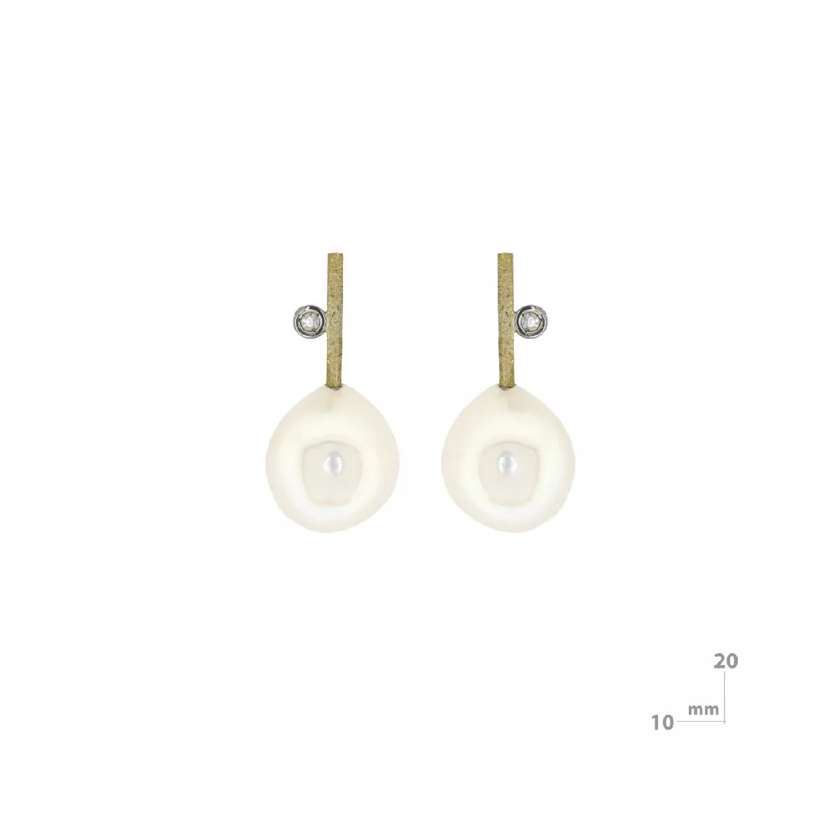 Arracades Miquel Sarda plata or brillant i perla - 22362