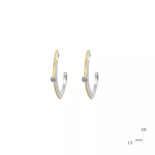 Arracades Miquel Sarda plata or i brillant - 24112G