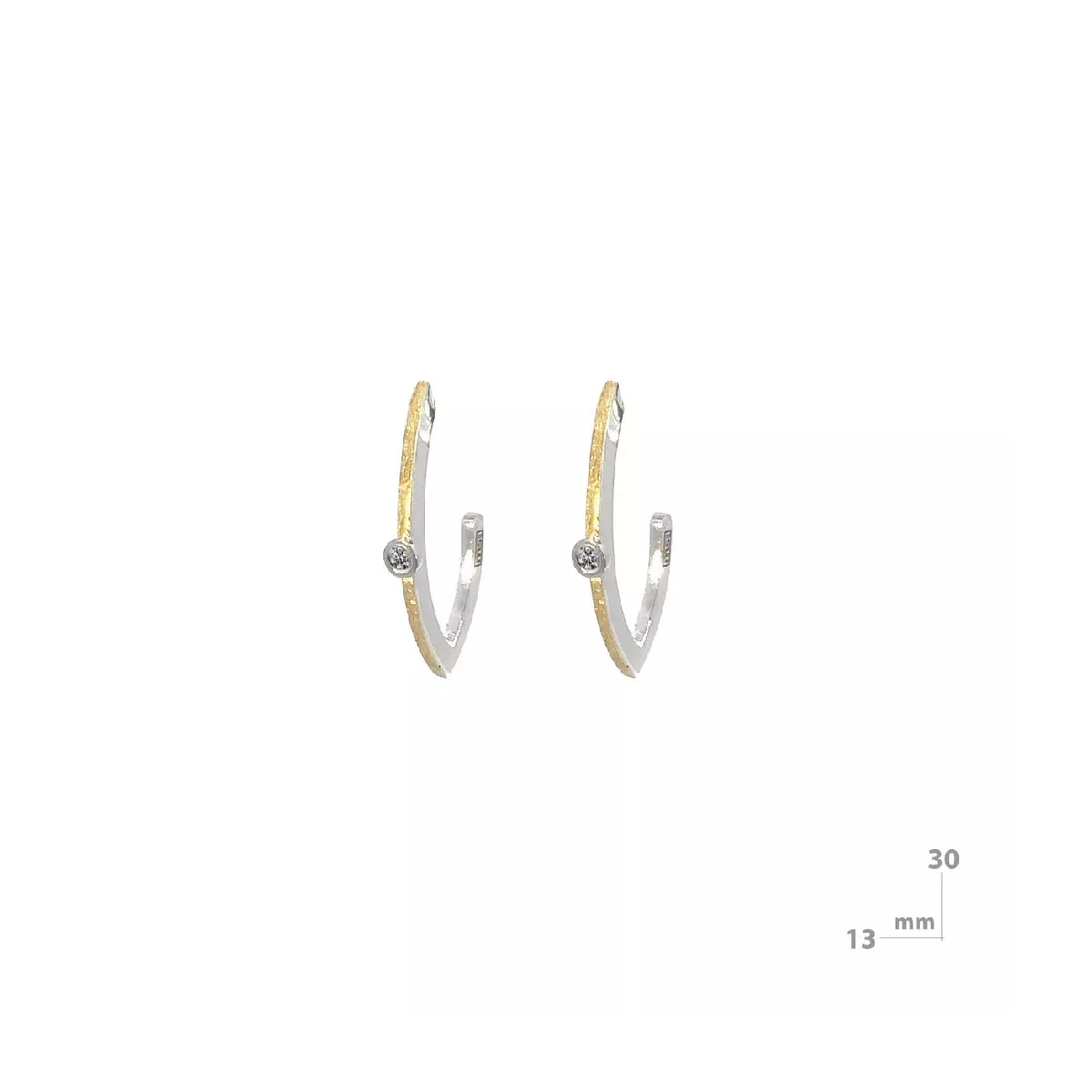 Arracades Miquel Sarda plata or i brillant - 24112G