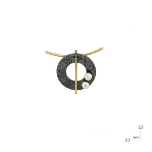 Penjoll Miquel Sarda plata or i perla cable 5 hils xapat i acer - 24331