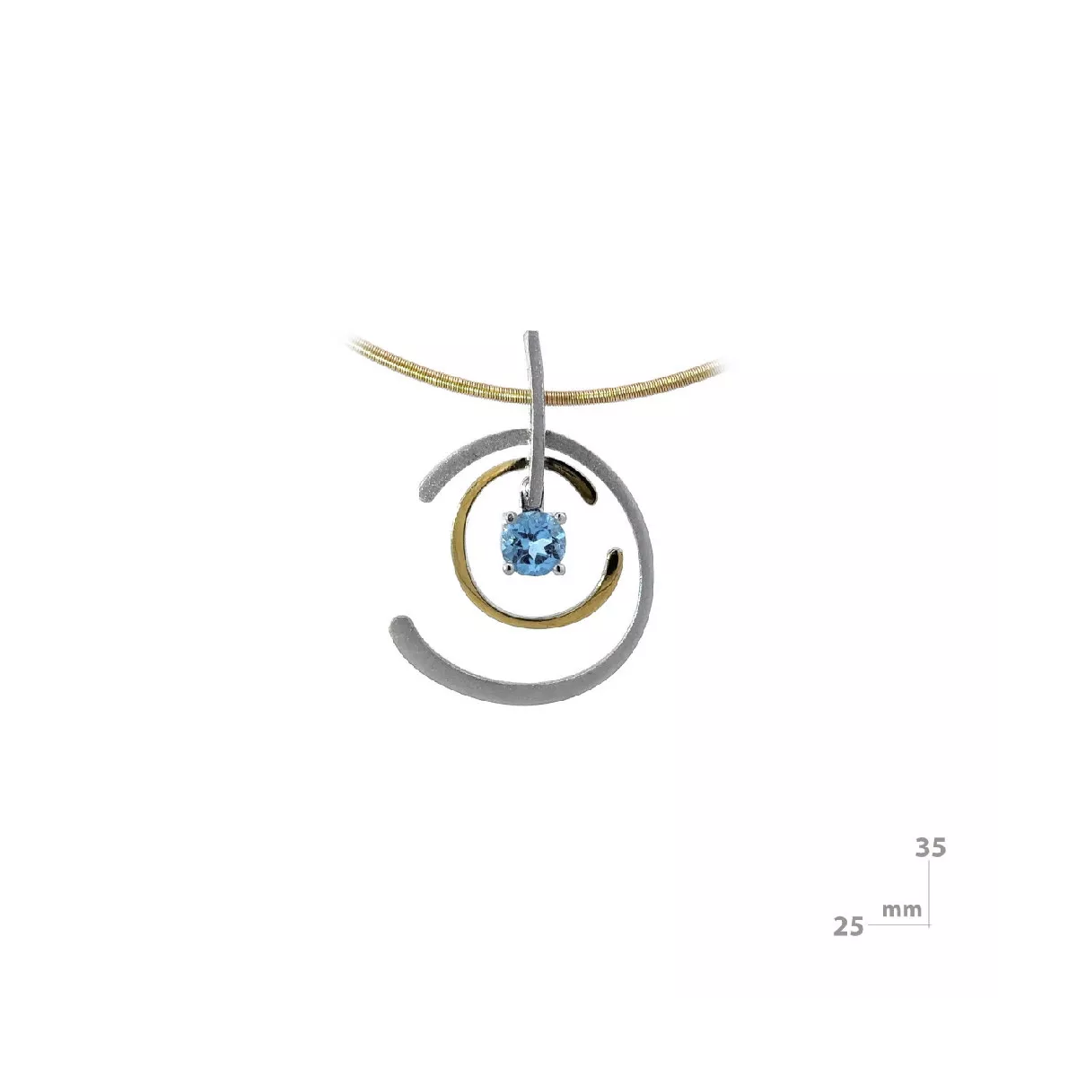 Penjoll Miquel Sarda plata or topaç cable 5 fils acer i xapat - 24361