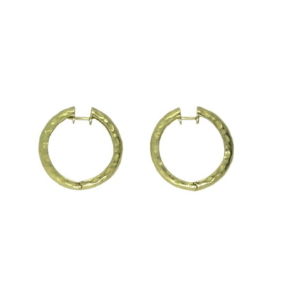 Arracades or groc 18k rustic criolla 30mm de diametre exterior - RMP-05005