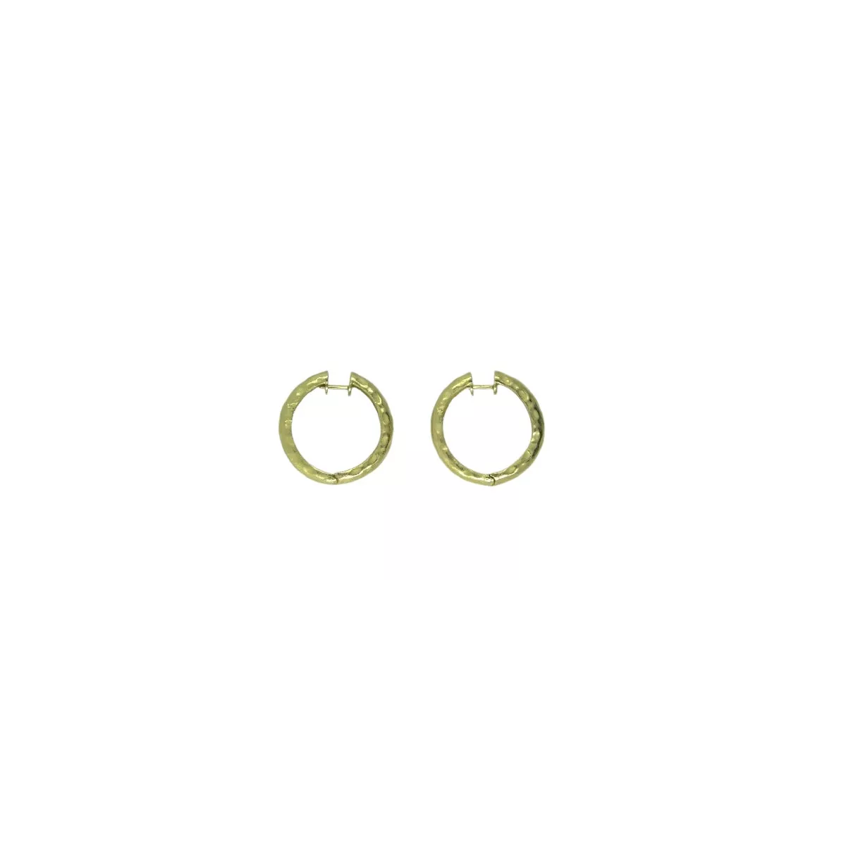 Pendientes oro amarillo 18k rustico criolla 30mm de diametro exterior - RMP-05005