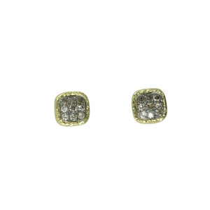Pendientes oro amarillo 18k brillantes brown 0.52k - P-21441