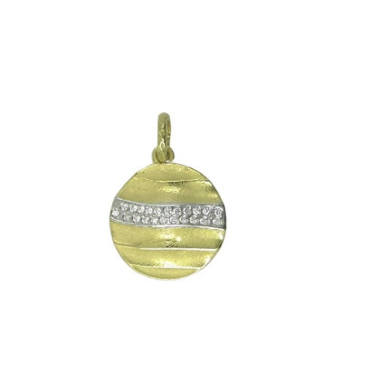 Penjoll or groc 18k rustic rodo brillants 0.18k - RMC-010103