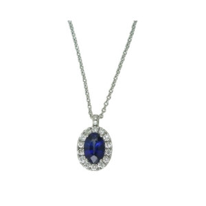 Penjoll or blanc 0.60k safir 0.13kbrillants - V-3366/CL/Z