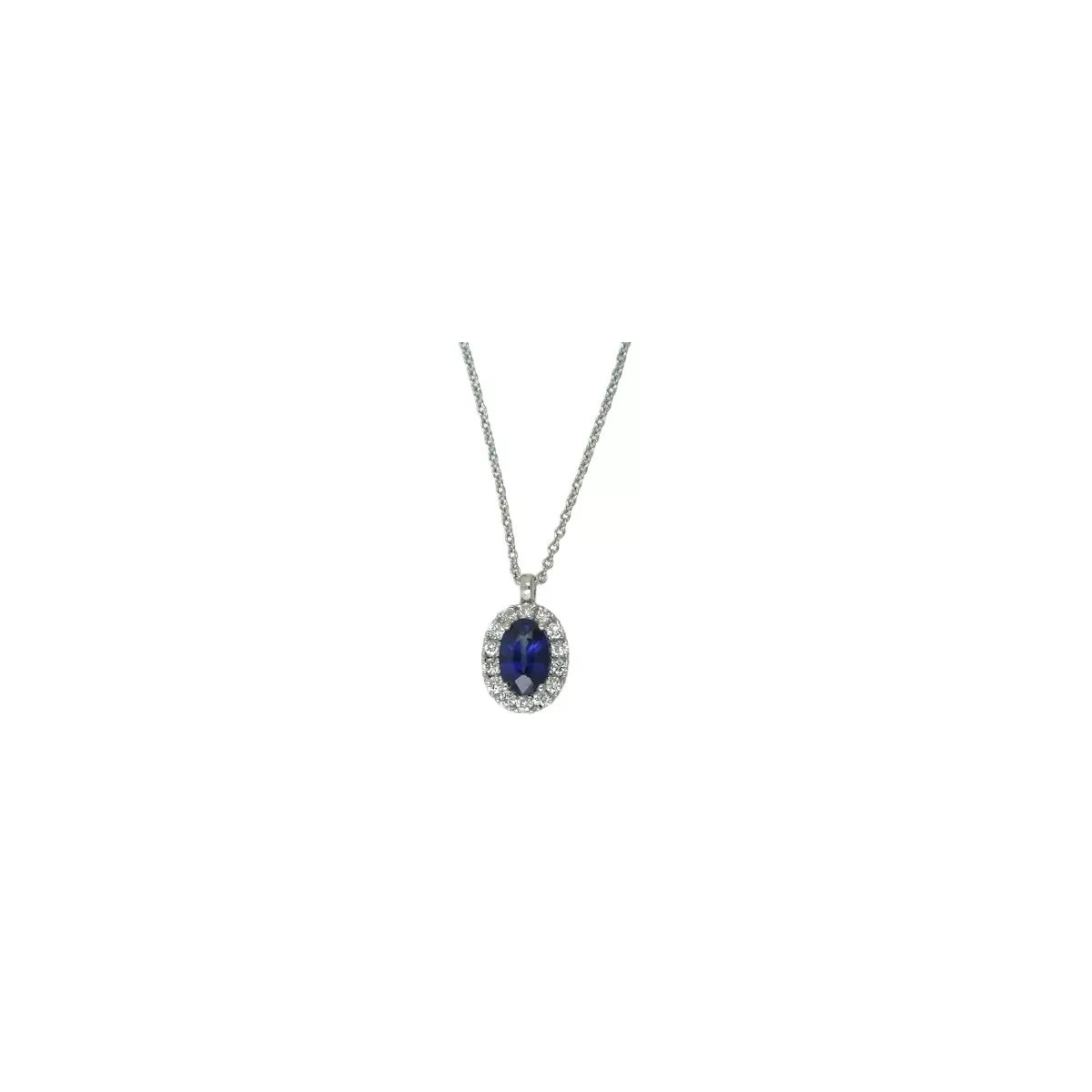 Penjoll or blanc 0.60k safir 0.13kbrillants - V-3366/CL/Z