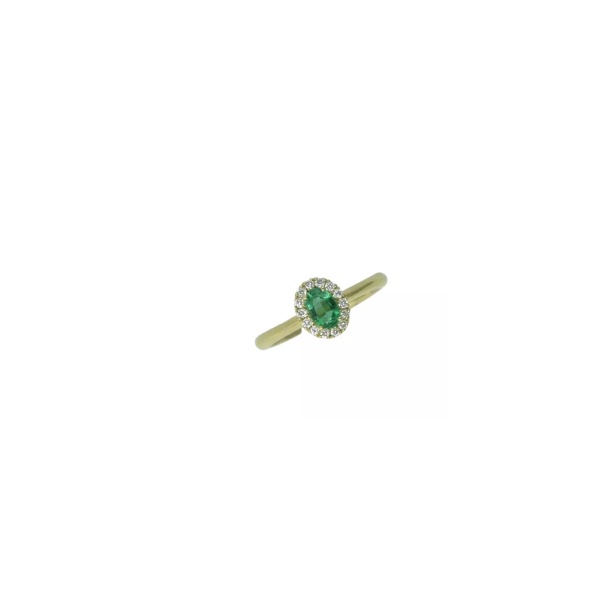 Anell or groc 0.43k maragda 0.13k brillants - V-3366/S/E