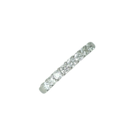 Anell or blanc mitja aliança 0.58k brillants - V-3407/AL/7