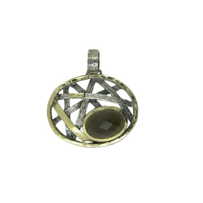 Colgante G.Styliano plata oro cuarzo fume  - MSP1526