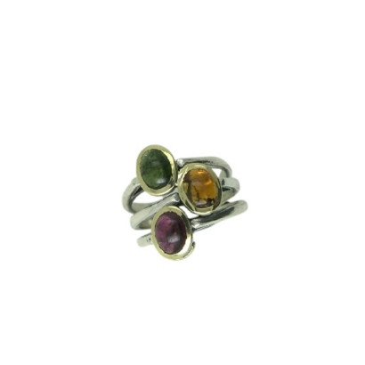 Anillo G.Styliano plata oro turmalinas - ASP1674T