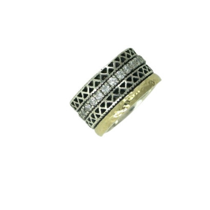 Anillo G.Styliano plata oro circon - AR341