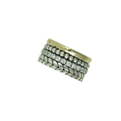 Anillo G.Styliano plata oro circon - AR346
