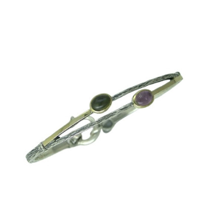 Pulsera G.Styliano rigida plata y oro  - PSP1754/D