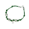 Pulsera de Girona plata cordon verde 18cm - AGI00032