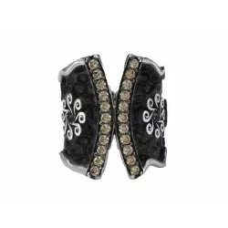 Anell Bohemme plata oxidada zircon xampany - 7BHM2410R00