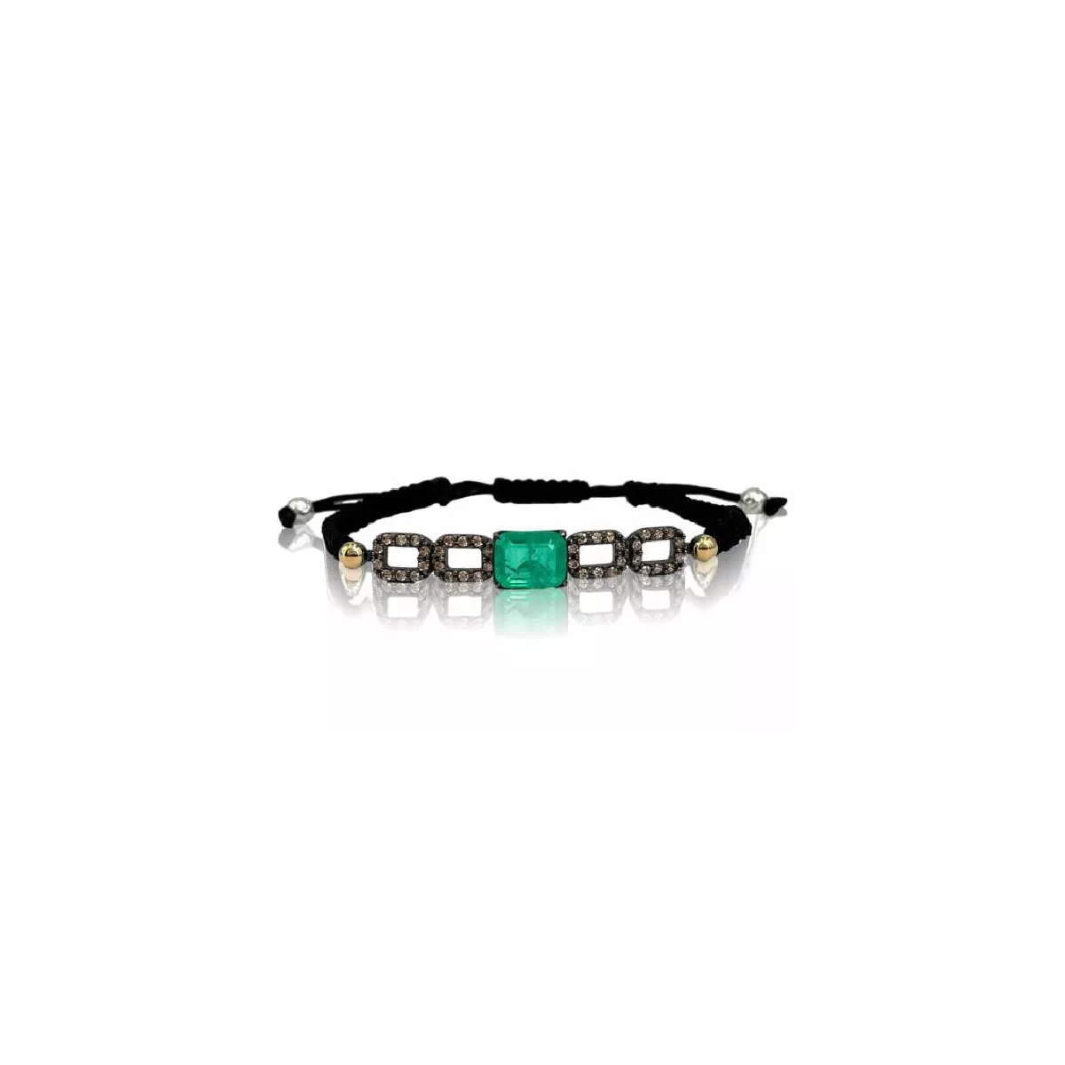 Polsera Bohemme plata quars maragda zircon xampany - 7WIN002B