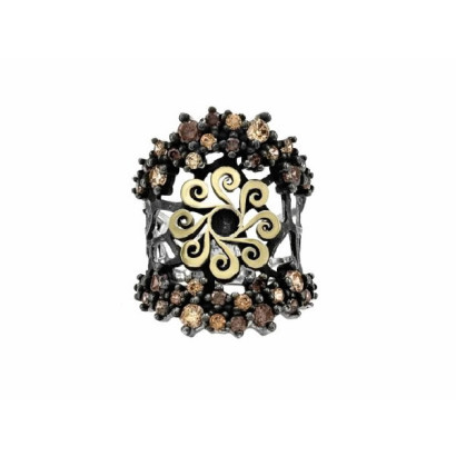 Anillo Bohemme plata oro y circon champan - 7DRM2402R00