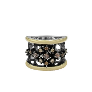 Anillo Bohemme plata oro y circon champan - 7DRM2406R00