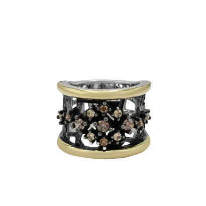 Anillo Bohemme plata oro y circon champan - 7DRM2406R00