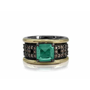Anillo Bohemme plata cuarzo esmeralda - 7WIN023R00