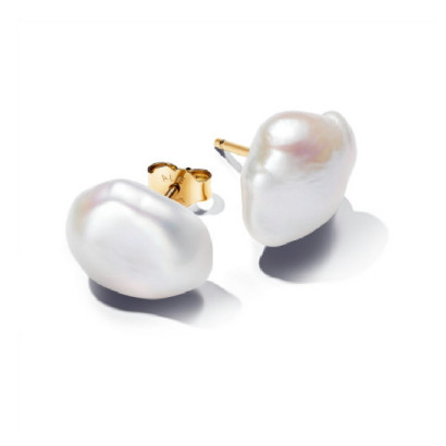 Pendientes Pandora plata 14k gold-plated perla barroca - 263309C01