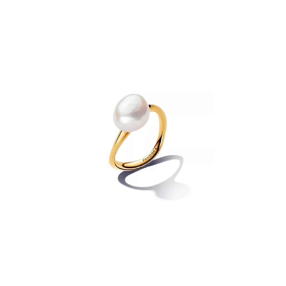 Anillo Pandorta plata 14k gold-plated perla - 163293C01