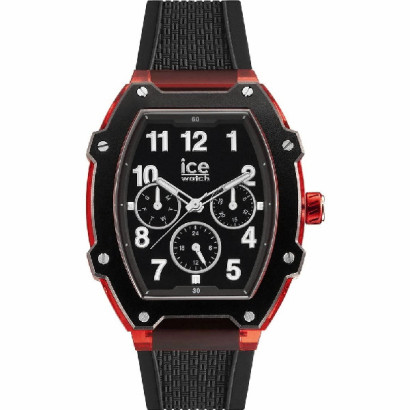 Reloj Ice Boliday negro y rojo 40mm silicona 30m water resistant  - 023316