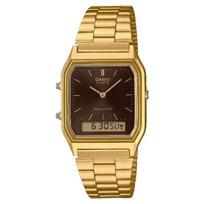 Rellotge Casio ana digi esfera marro xapat - AQ-230GA-5AMQY