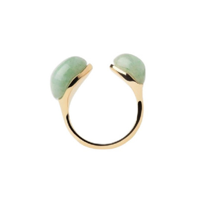 Anillo Pdpaola plata chapada venturina verde - AN01-D39