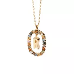 Colgante Pdpaola inicial R plata baño oro 18k - CO01-277-U