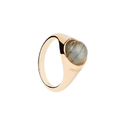 Anillo Pdpaola Labradorite Moon plata chapada - AN01-B18