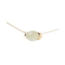 Penjoll plata 14k gold-plated  prehnite verda - CO01-A22-U