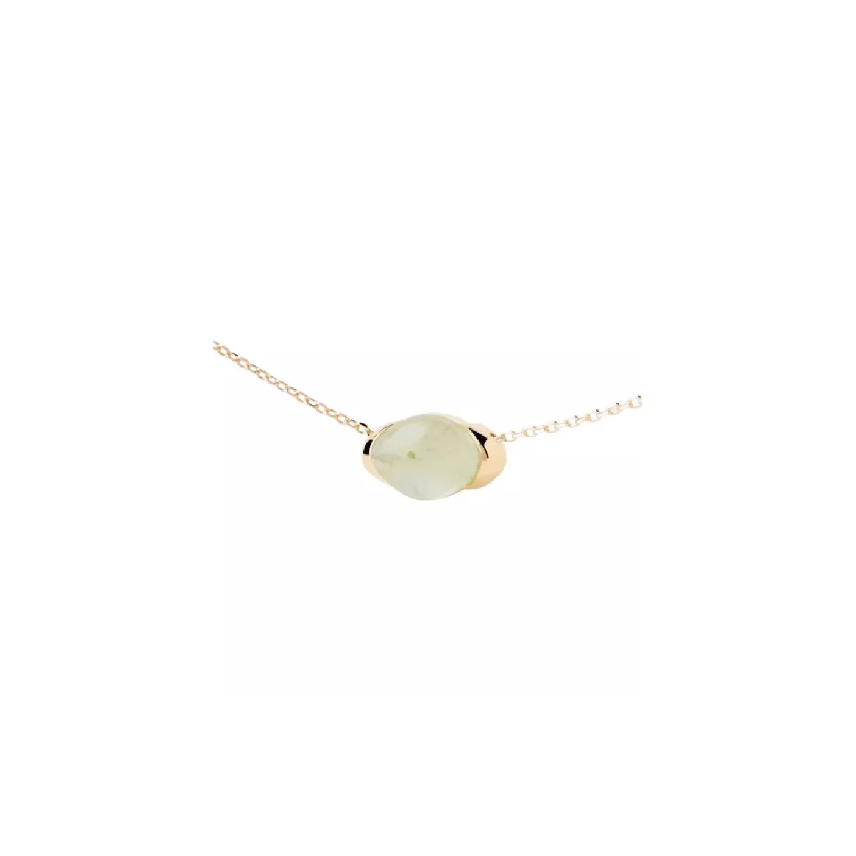 Penjoll plata 14k gold-plated  prehnite verda - CO01-A22-U