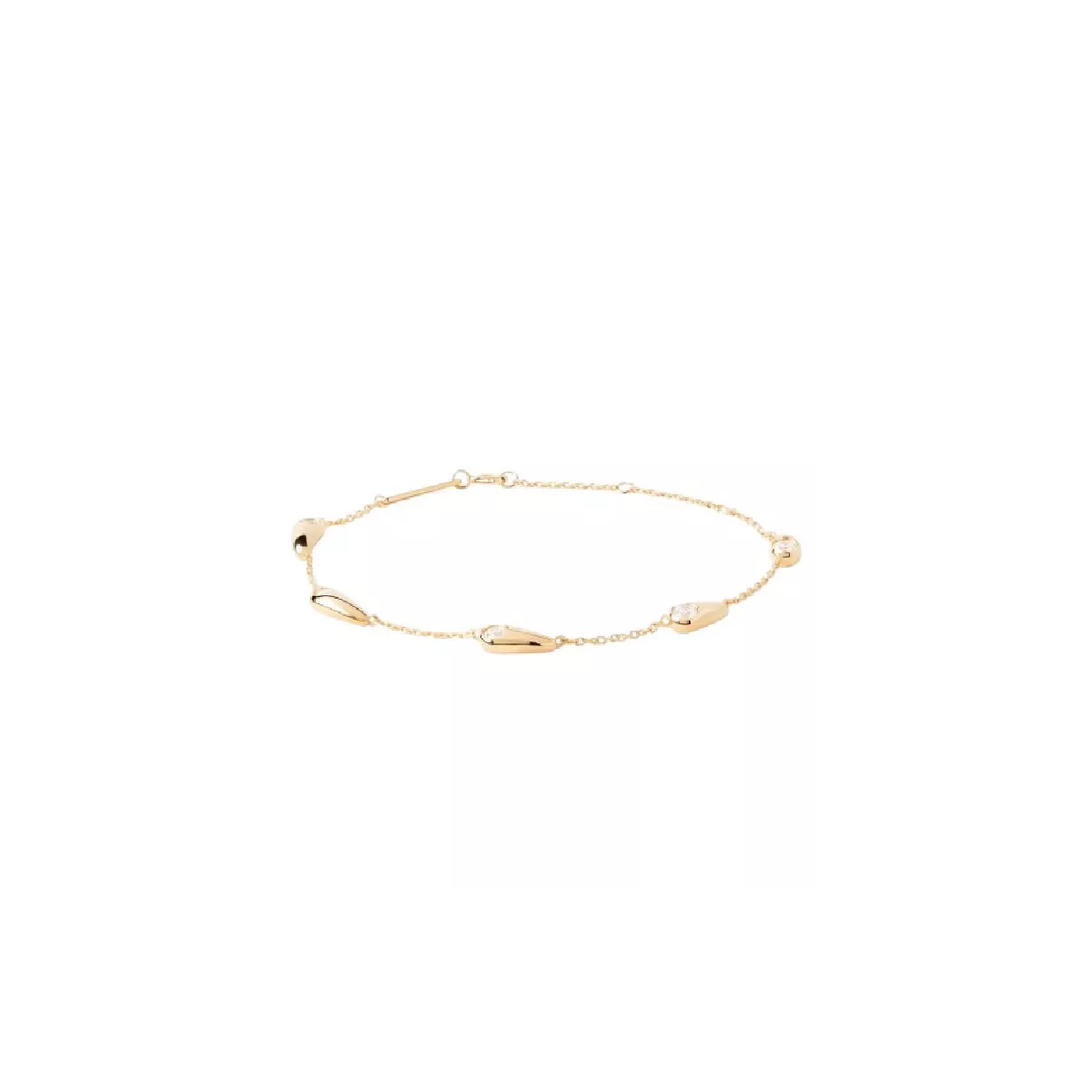 Polsera Pdpaola Becca plata 14k gold plated zircon - PU01-933-U