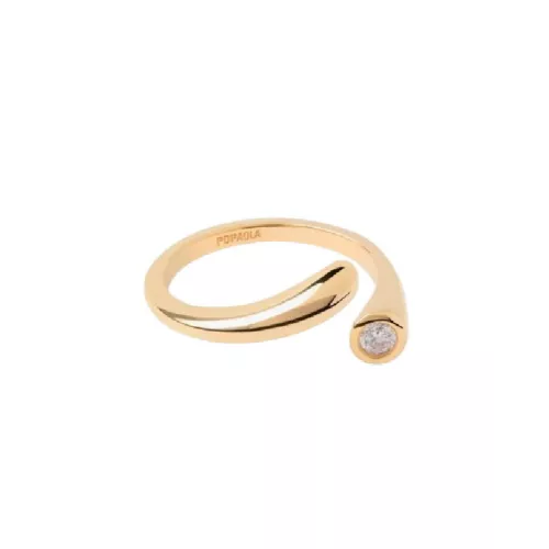Anell Pdpaola Caramelle plata 14k gold plated zircon - AN01-D69