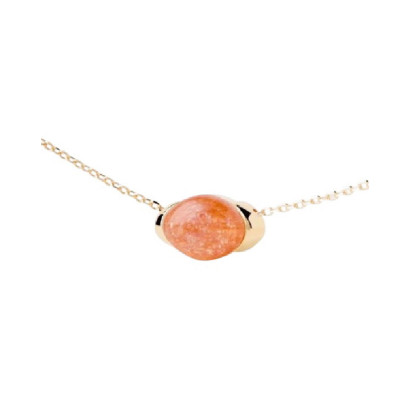 Colgante Pdpaola Sunstone Bay plata 14k gold plated cadena 50cm ajustable a 40cm y 45cm - CO01-A24-U