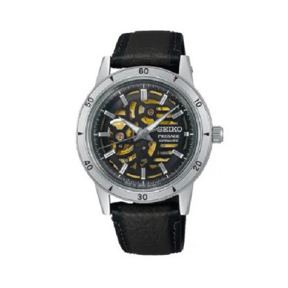 Reloj Seiko Presage 60s skeleton cal.4R72 water resistant 50m correa piel - SSA461J1