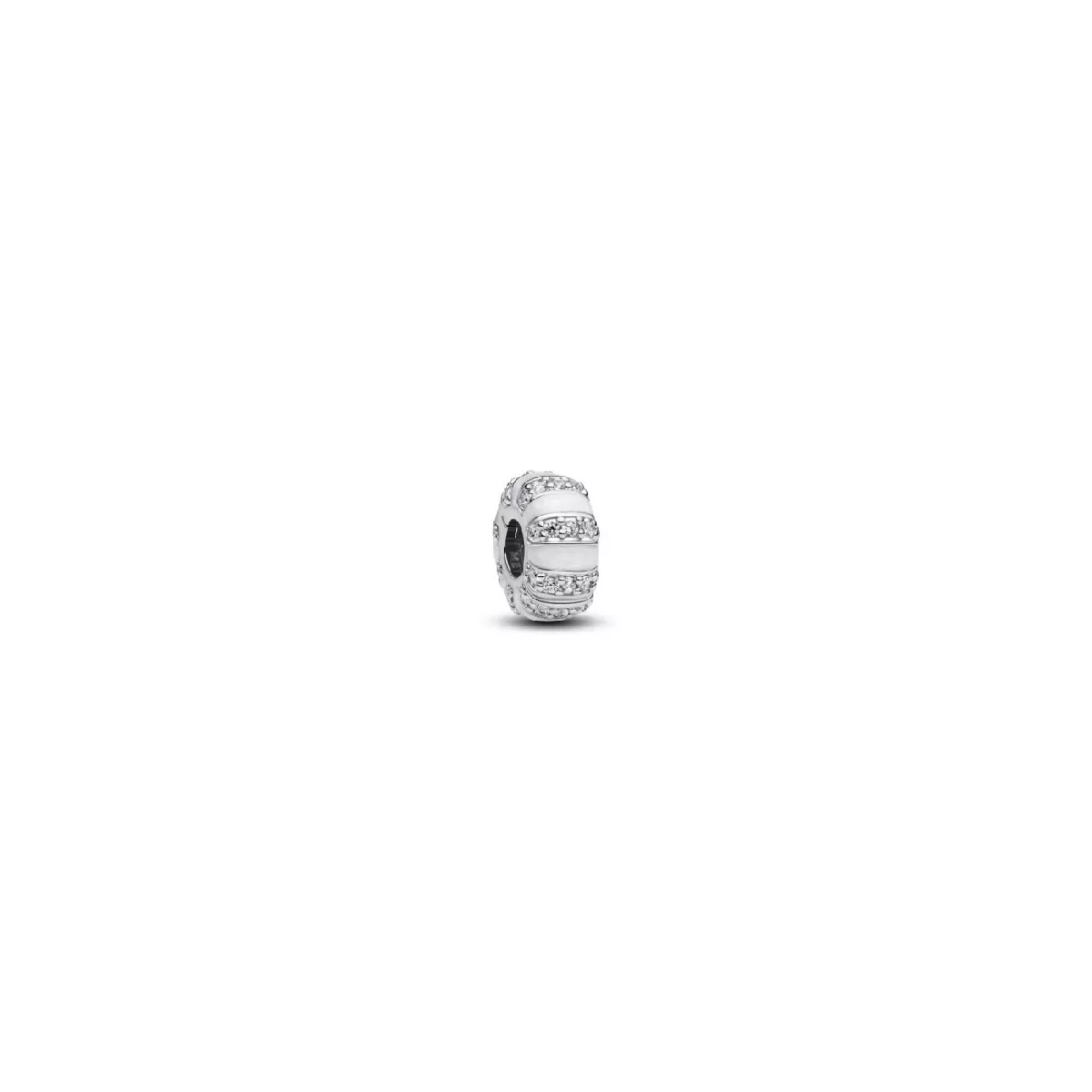 Clip Pandora plata esmalte blanco circon - 793785C01