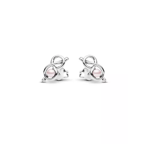 Arracades Pandora infinit plata i perla - 293761C01