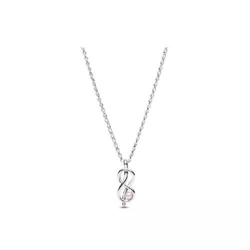 Colgante Pandora plata infinito perla con cadena  - 393762C01-50