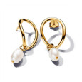 Pendientes Pandora plata 14k goldplated perla - 263281C01