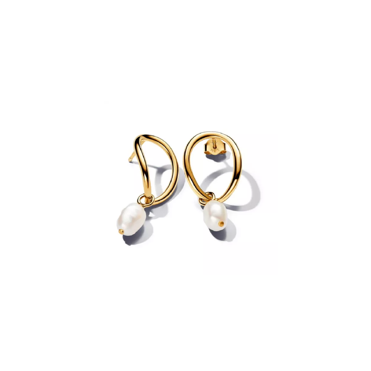 Arracades Pandora  plata 14k goldplated perla - 263281C01