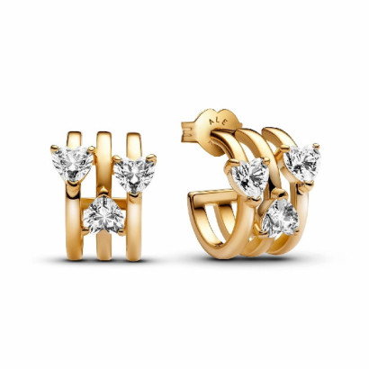 Pendientes Pandora plata 14k gold plated circon - 263656C01
