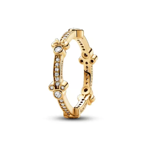 Anillo Pndora Minnie Mickey plata 14k gold plated circon  - 162957C01